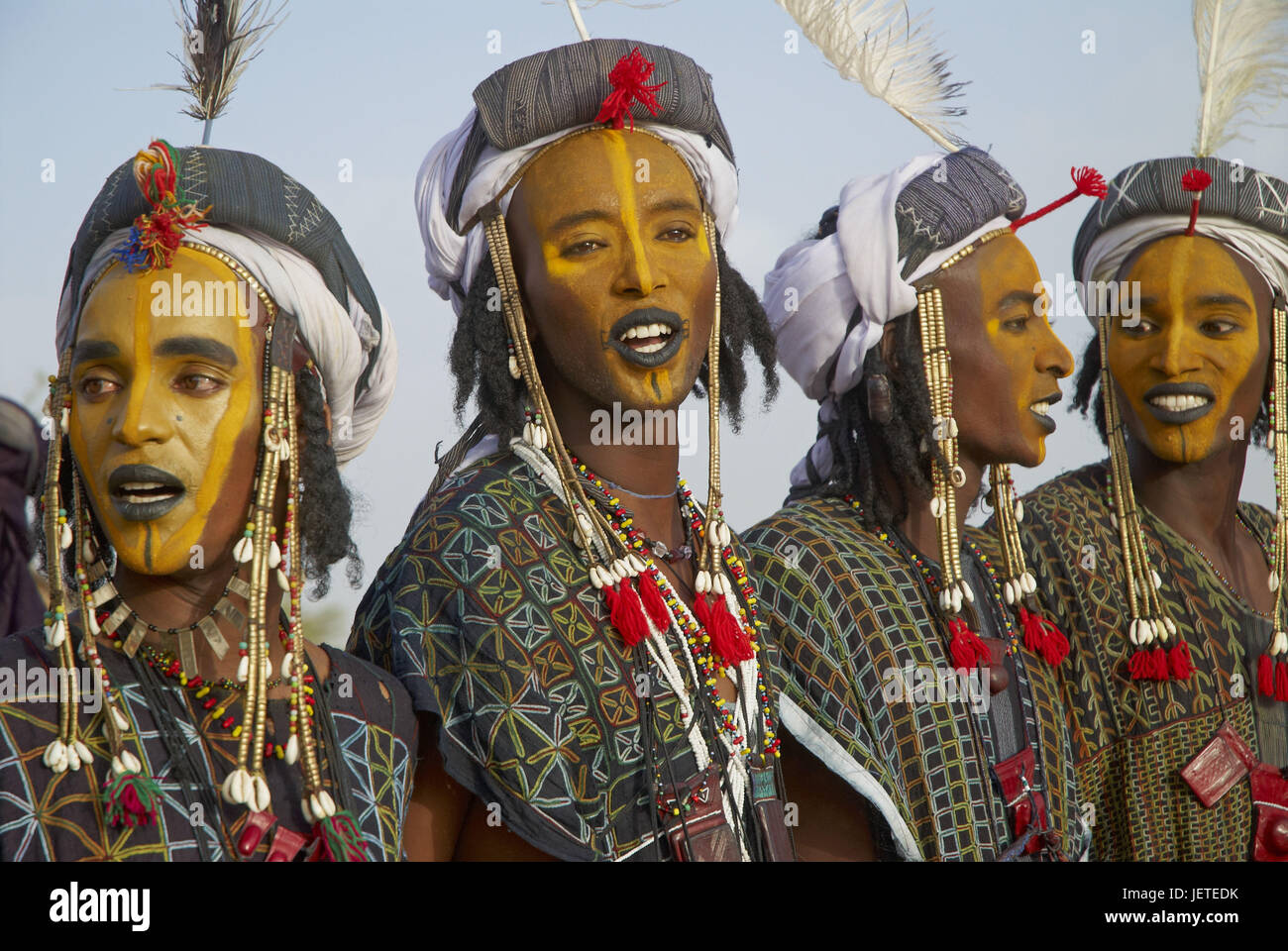 Africa, Niger, uomini sul festival di Gerewol, Foto Stock