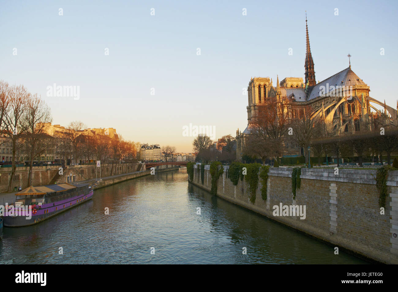 Francia, Parigi, Notre Dama e Seineufer, Foto Stock