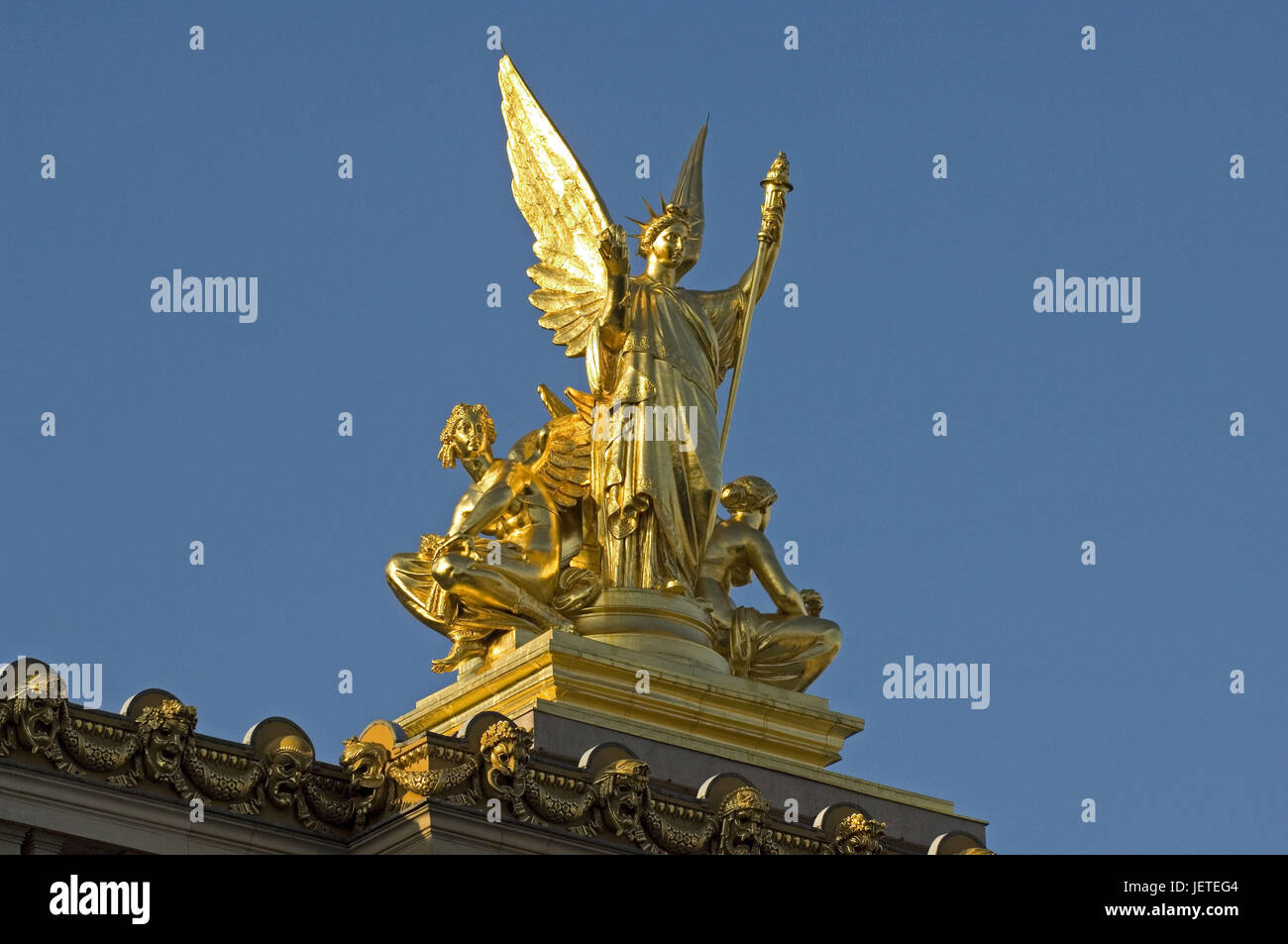 Francia, Parigi, opuses guarnitura dettaglio, Angelo, ingorghi, Golden, Foto Stock