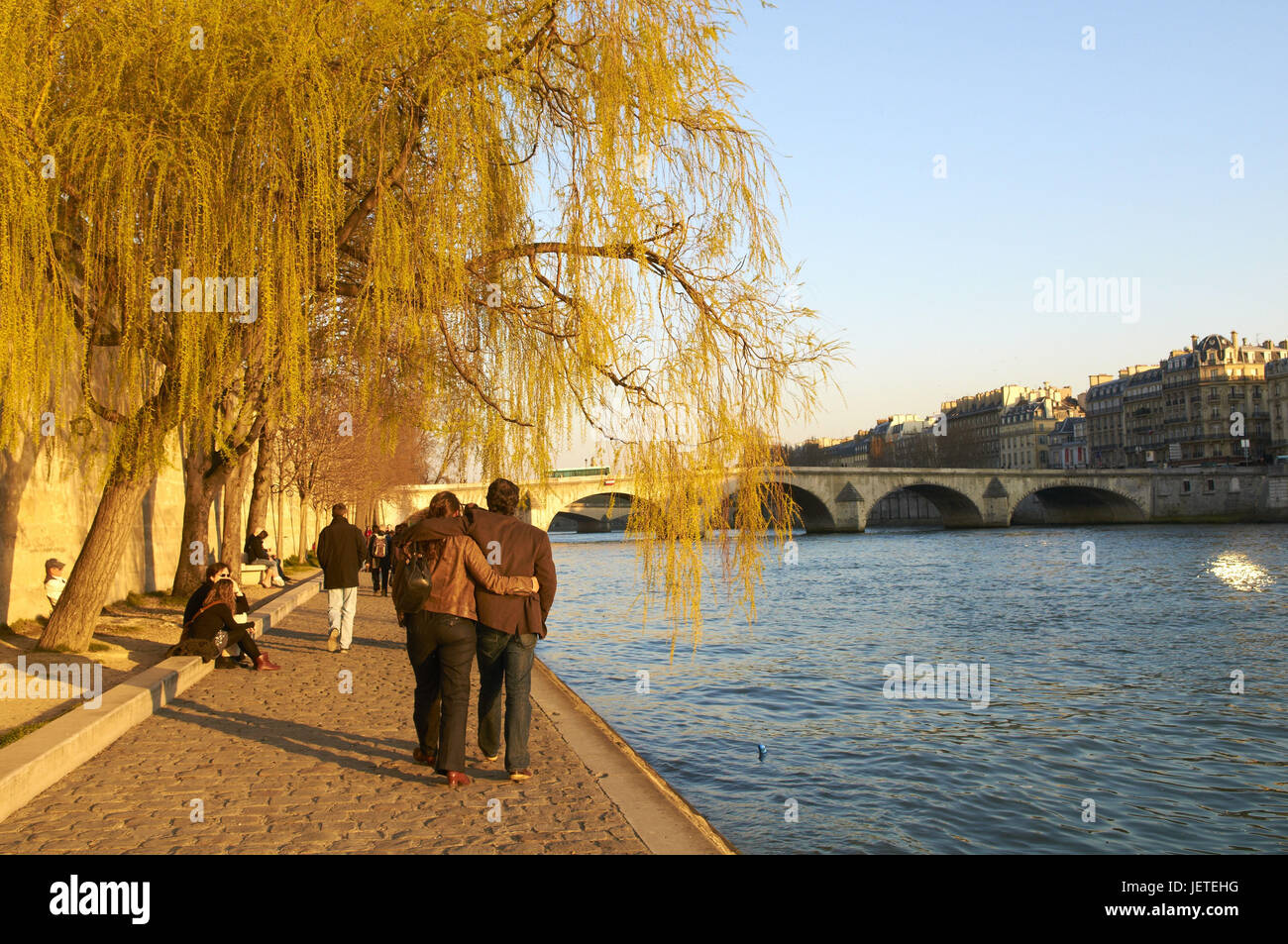 Francia, Parigi, turisti in Seineufer, Foto Stock
