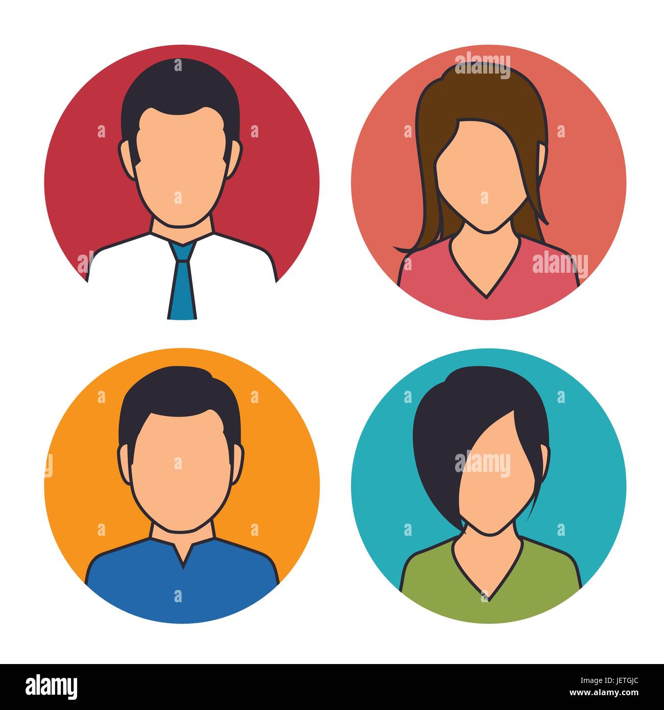 Set di business icona persone Illustrazione Vettoriale