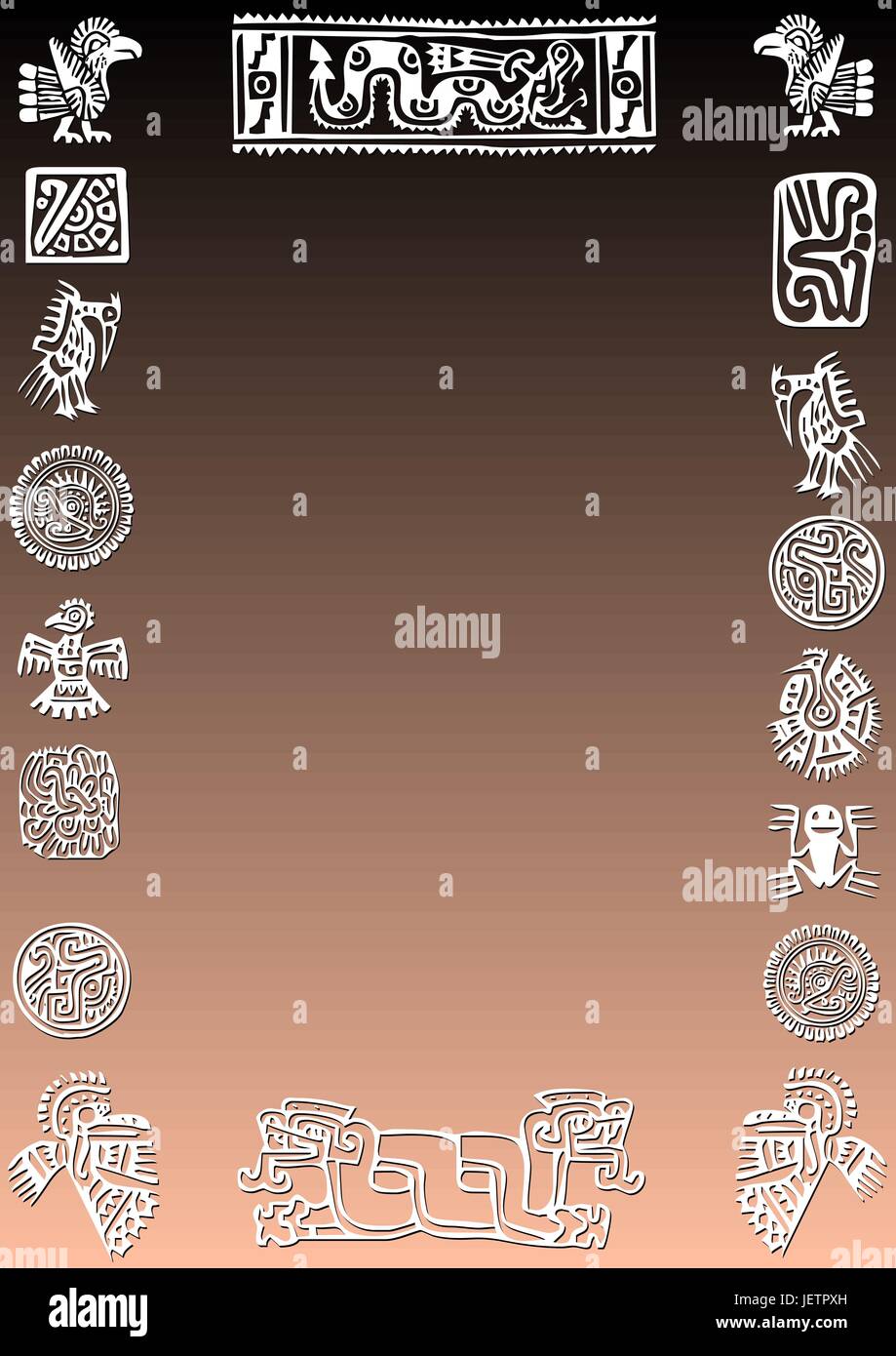 Confine dal carattere messicano - vettore di stock Illustrazione Vettoriale