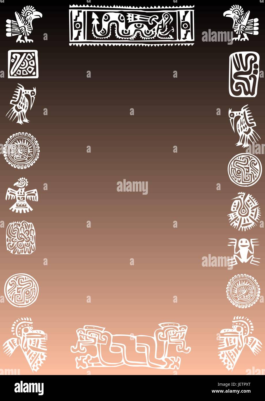 Confine dal carattere messicano - vettore di stock Illustrazione Vettoriale