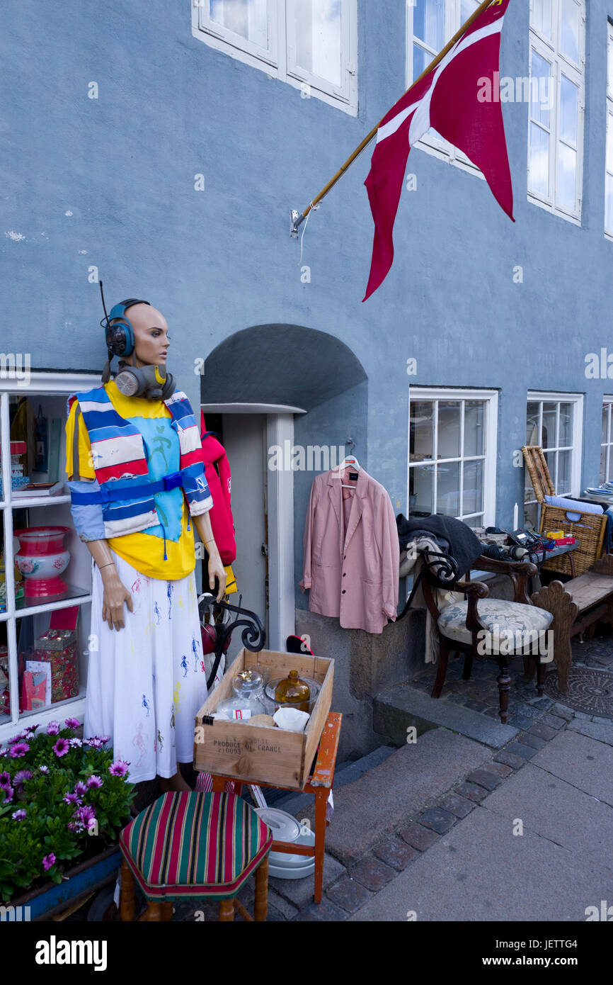 Bric a brac shop, Christianshavn, Copenaghen Foto Stock