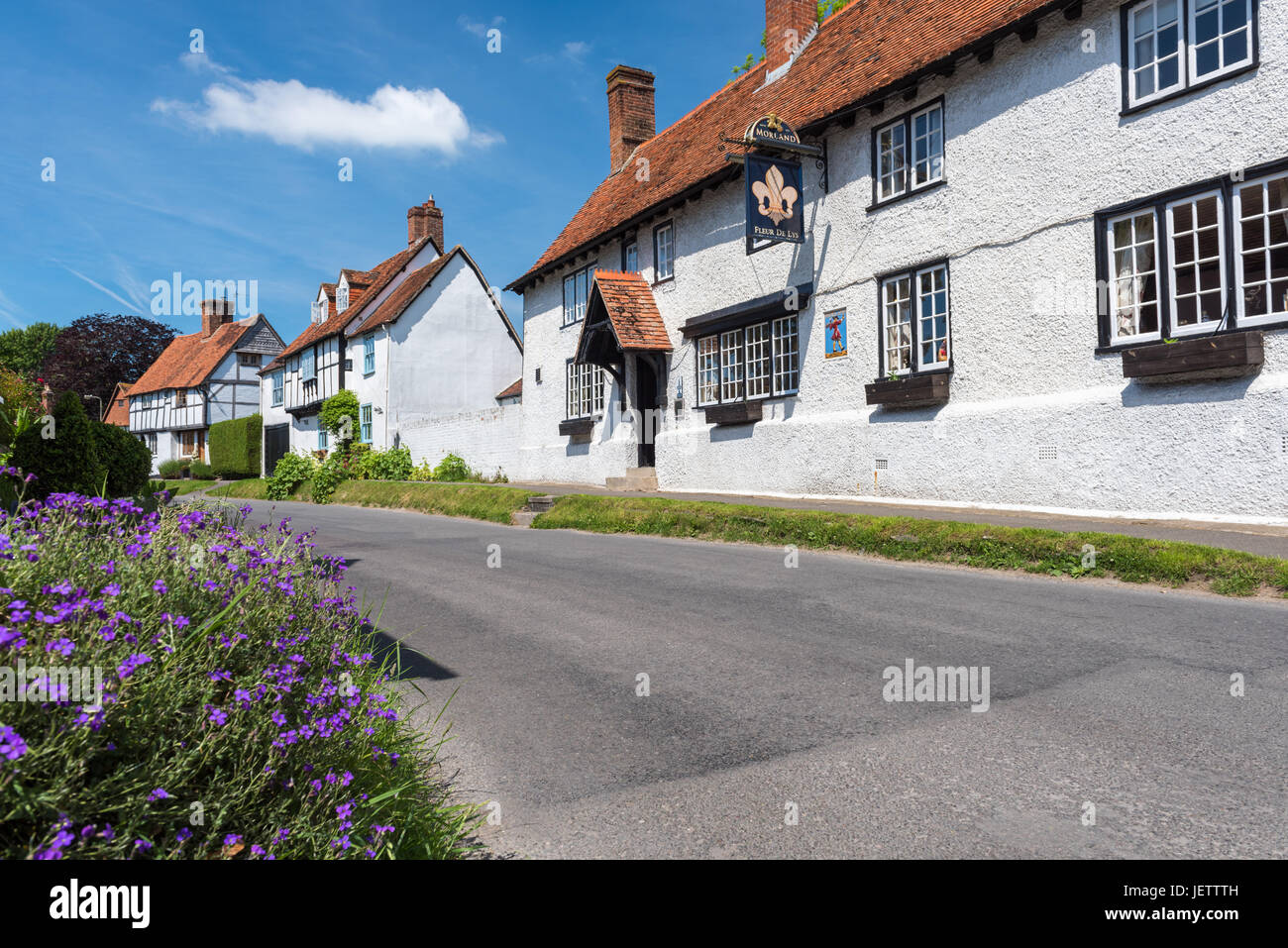 Pub e Cottages, Est Hagbourne, Oxfordshire, Regno Unito Foto Stock