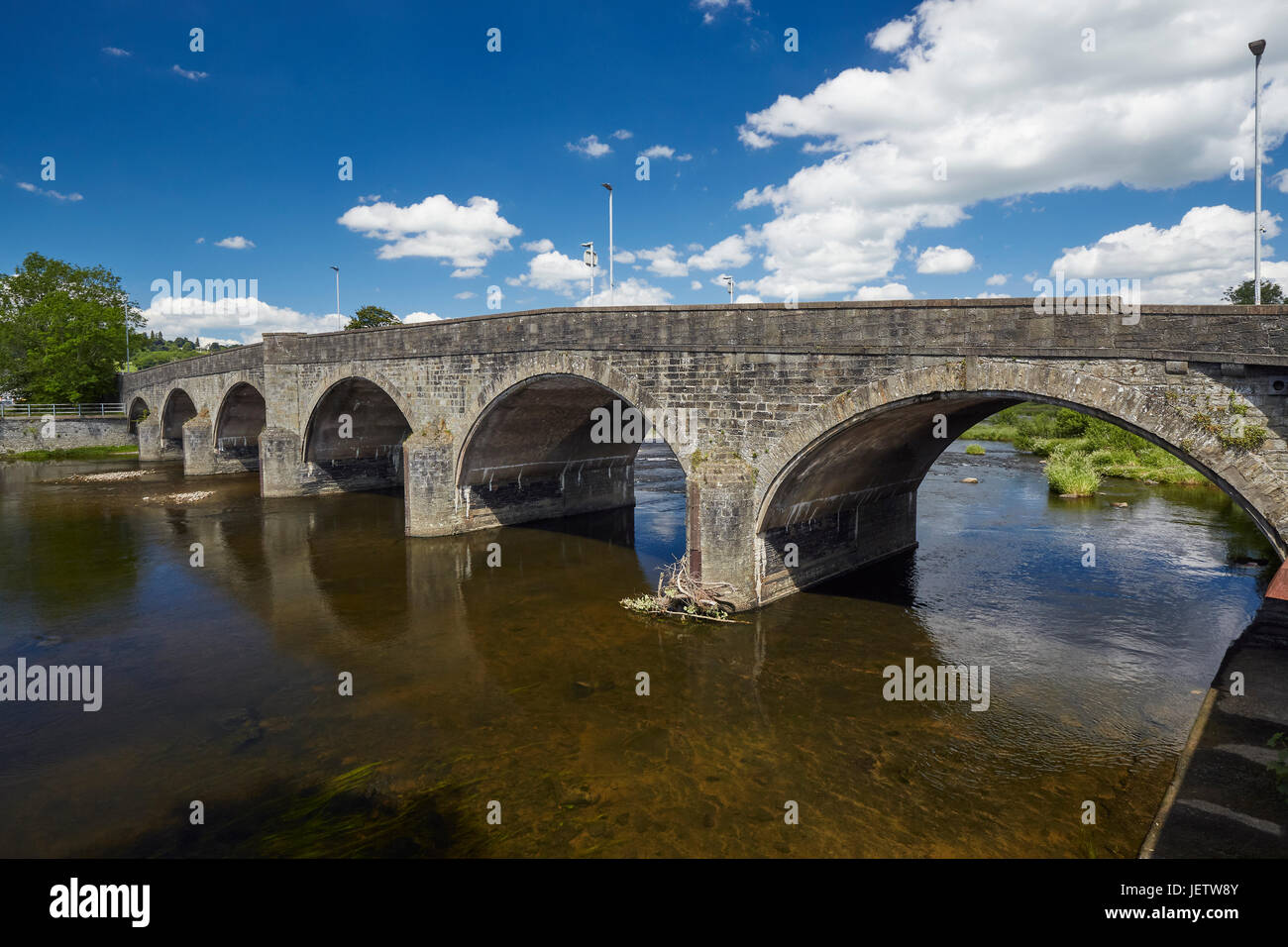 Ponte sul fiume Wye Builth Wells Powys Wales UK Foto Stock