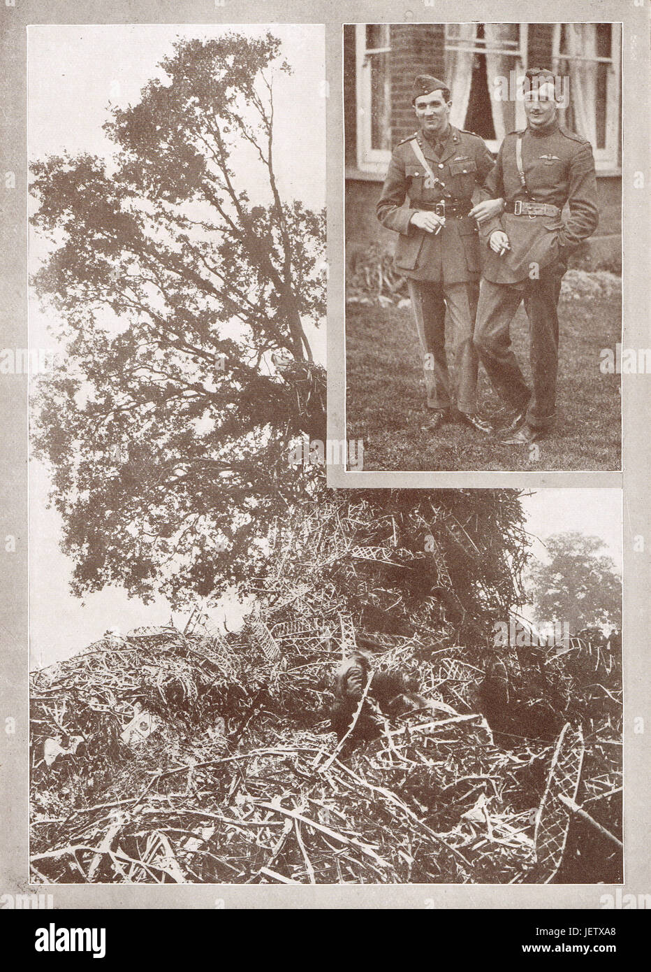 Relitto Zeppelin a Potters Bar, 1916 Foto Stock