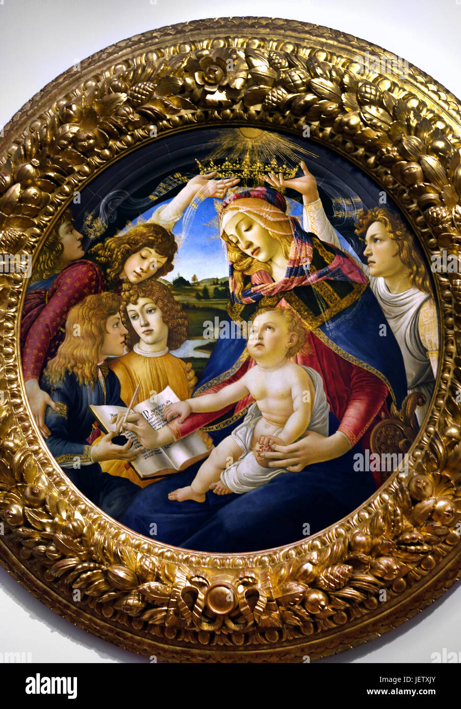 Madonna della melagrana (Madonna della melagrana) 1487 Sandro Botticelli ( Alessandro di Mariano Filipepi ) 1445-1510 Firenze pittore italiano di scuola fiorentina del primo Rinascimento. Foto Stock
