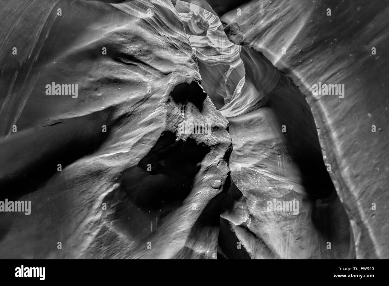 Abbassare Antelope Canyon in Arizona in bianco e nero Foto Stock