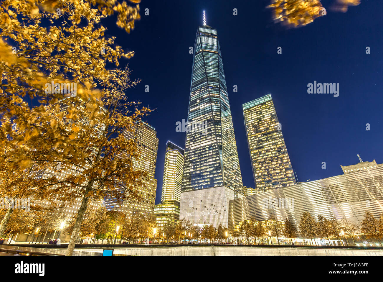 World Trade Center di notte Foto Stock