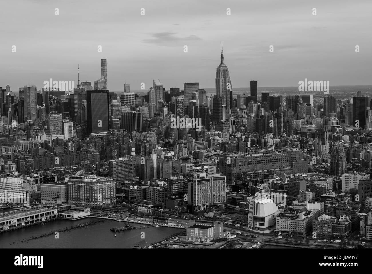 Midtown Manhattan e l'Empire State Building vista aerea Foto Stock