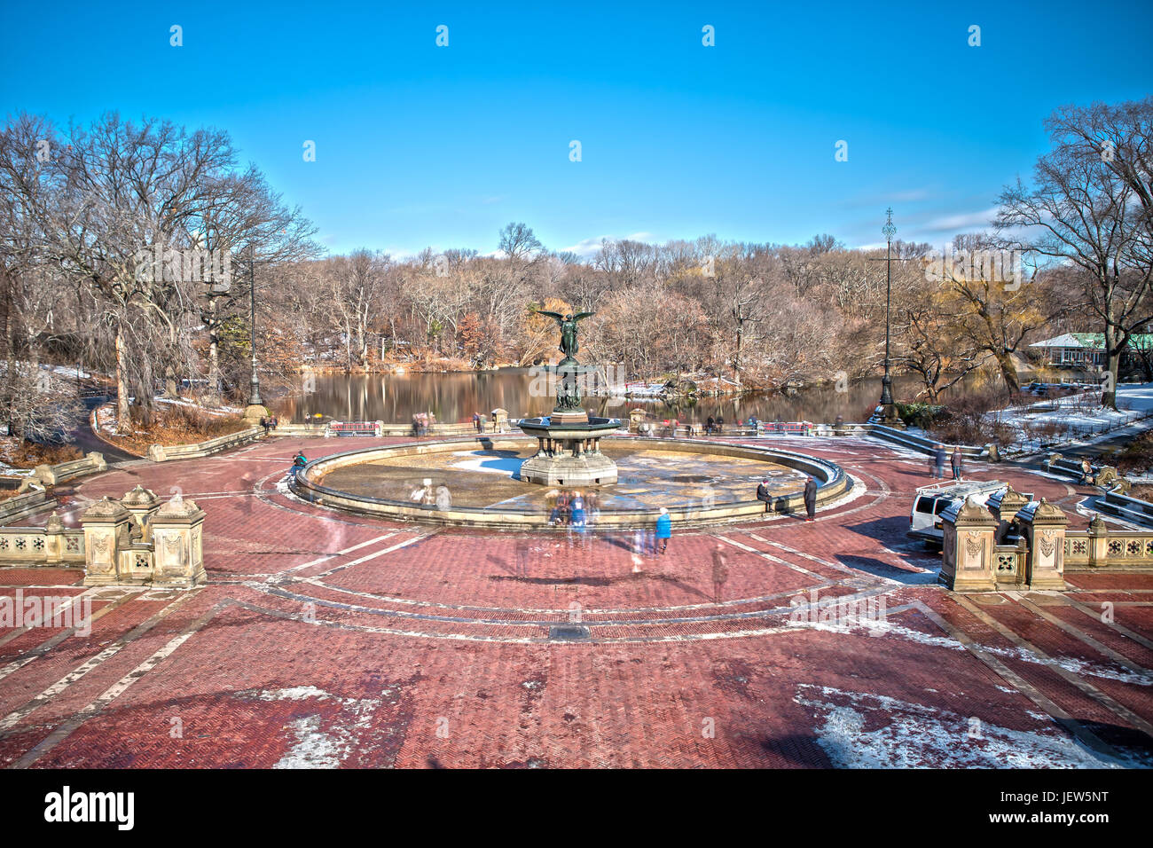 Fontana di Bethesda con angelo delle acque di Central Park di New York Foto Stock