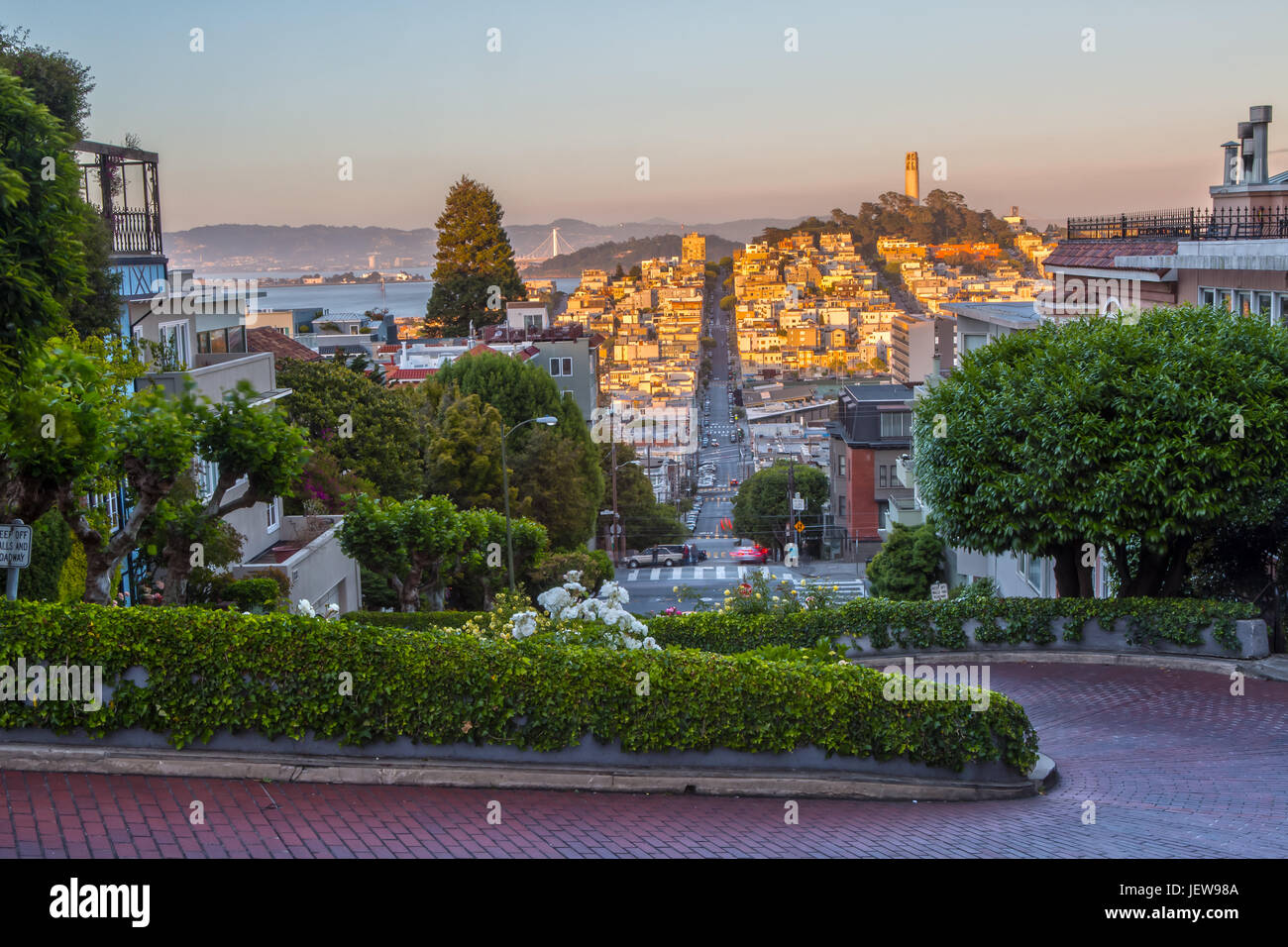 Lombard Street di San Francisco Foto Stock