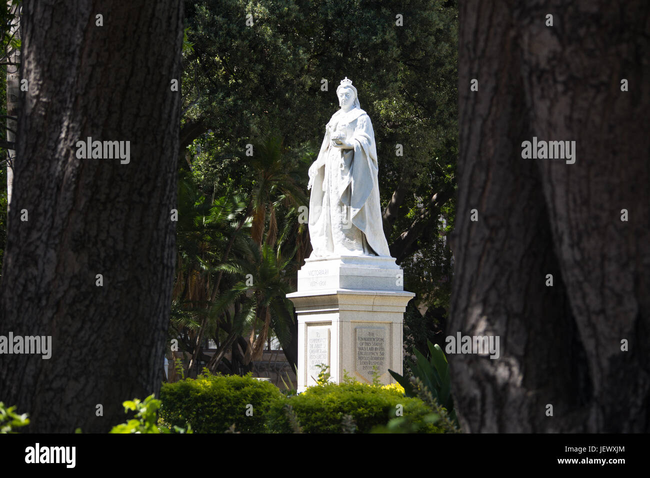 Statua della regina Victoria di fronte alla Casa del Parlamento, Cape Town, Sud Africa Foto Stock