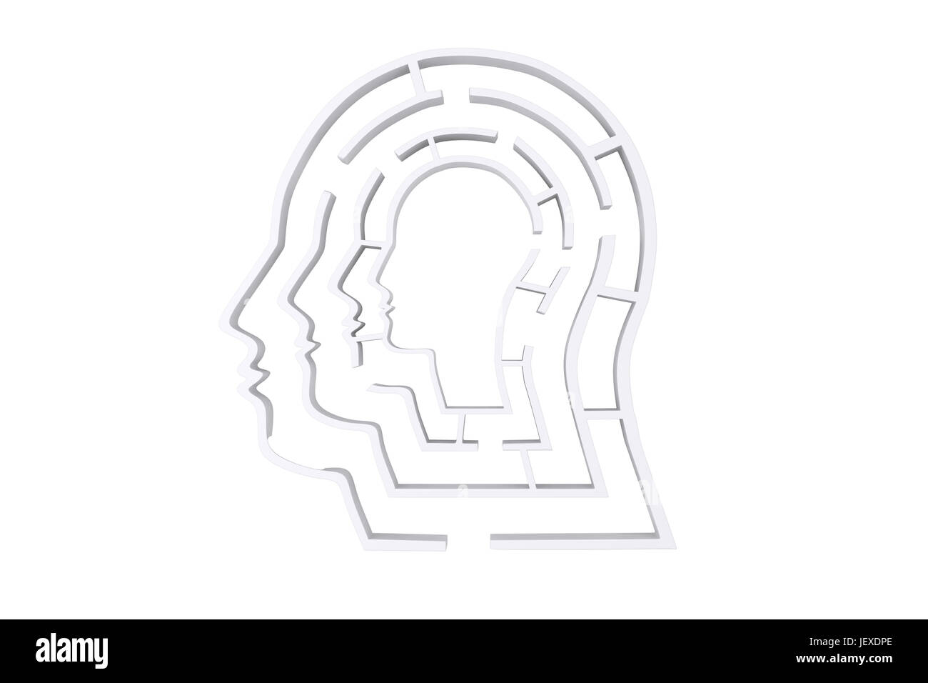 Immagine composita del Maze di cervello in testa Foto Stock