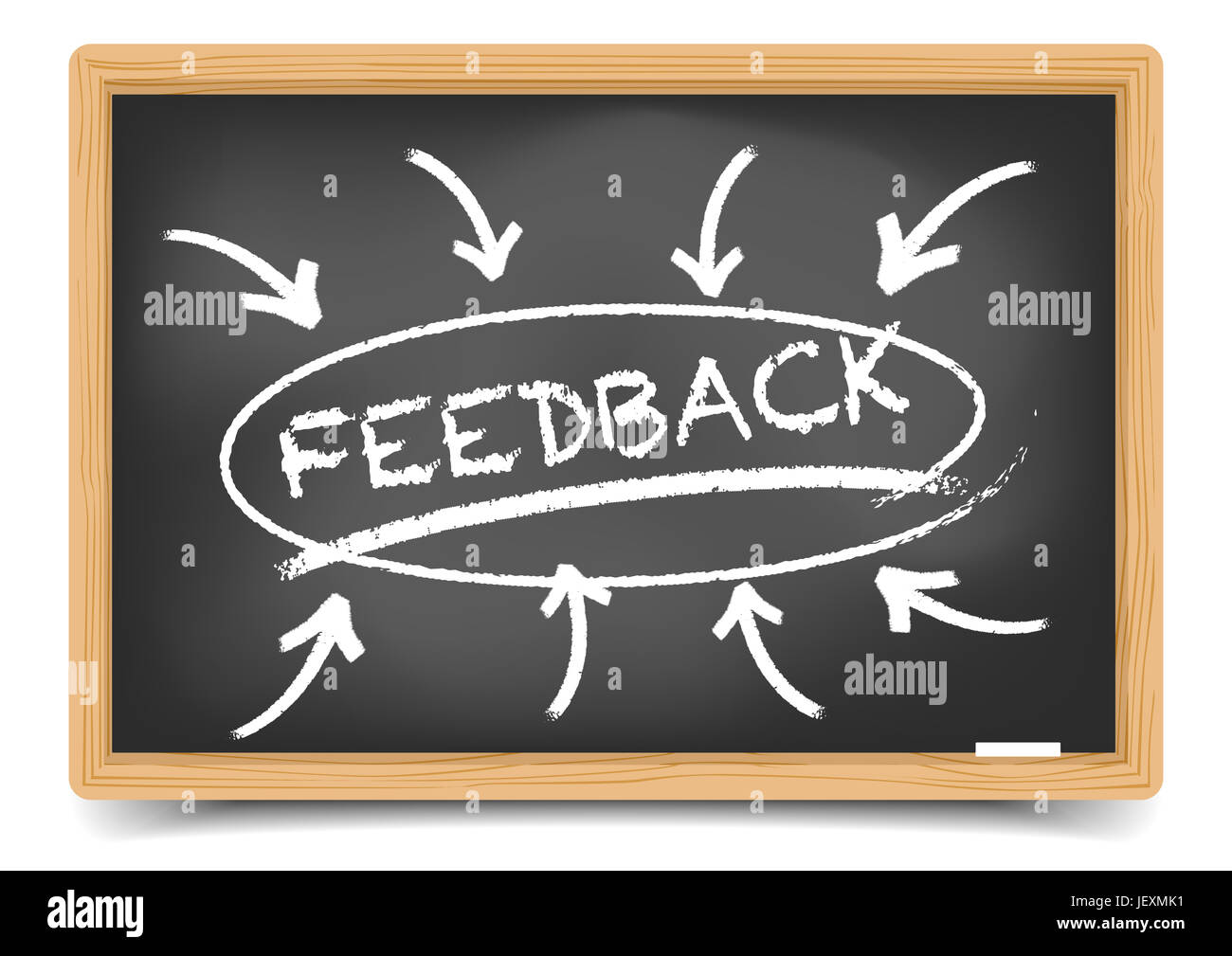 Blackboard Feedback Focus Foto Stock