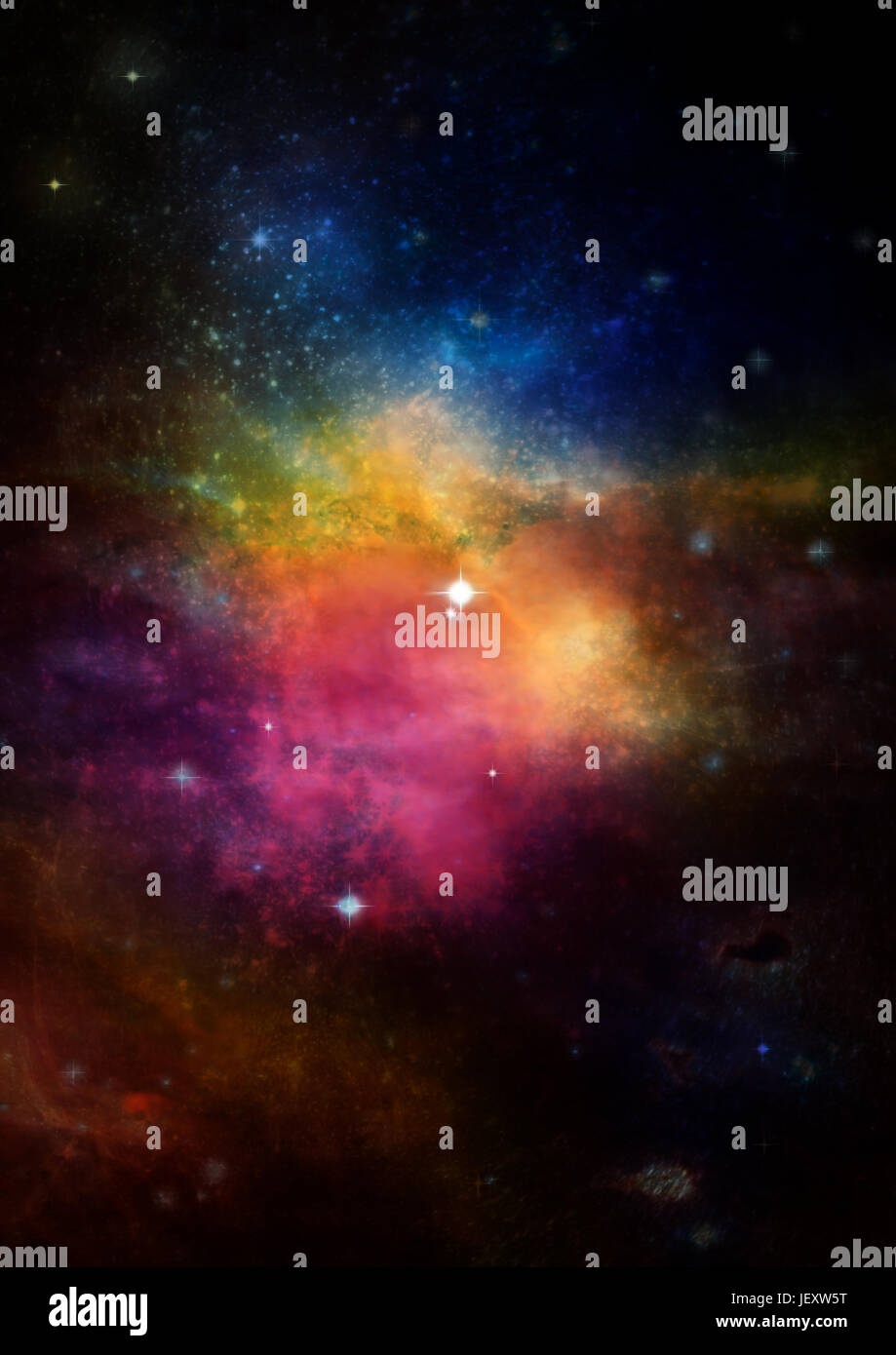 Spazio stelle e nebula Foto Stock