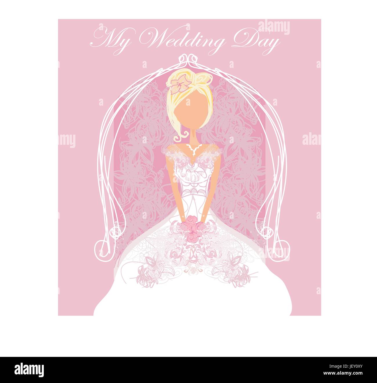 Donna Bella, beauteously, Nizza, chiesa, moda, fiori, piante, Wedding, Illustrazione Vettoriale