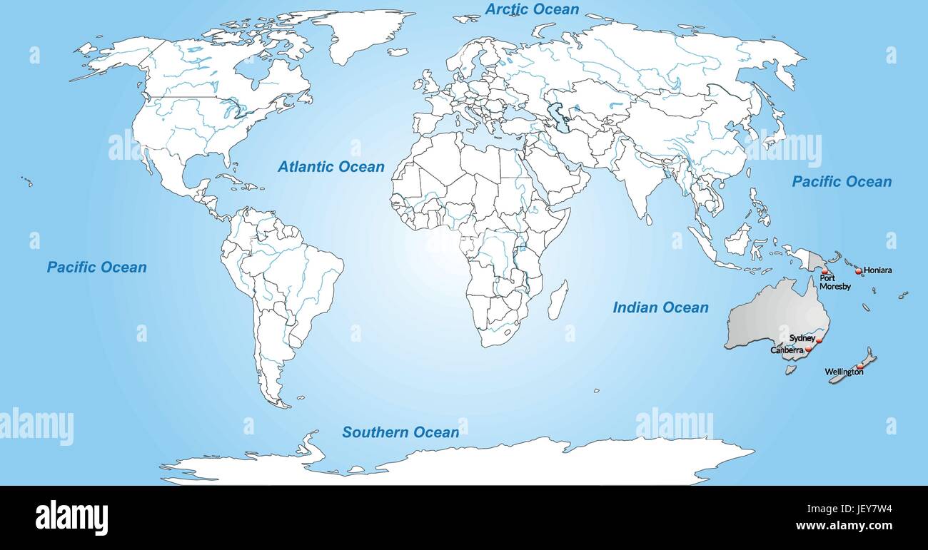 Australia, carta, contorno, Globe, il pianeta terra, mondo, frontiere, Atlas, mappa di Illustrazione Vettoriale