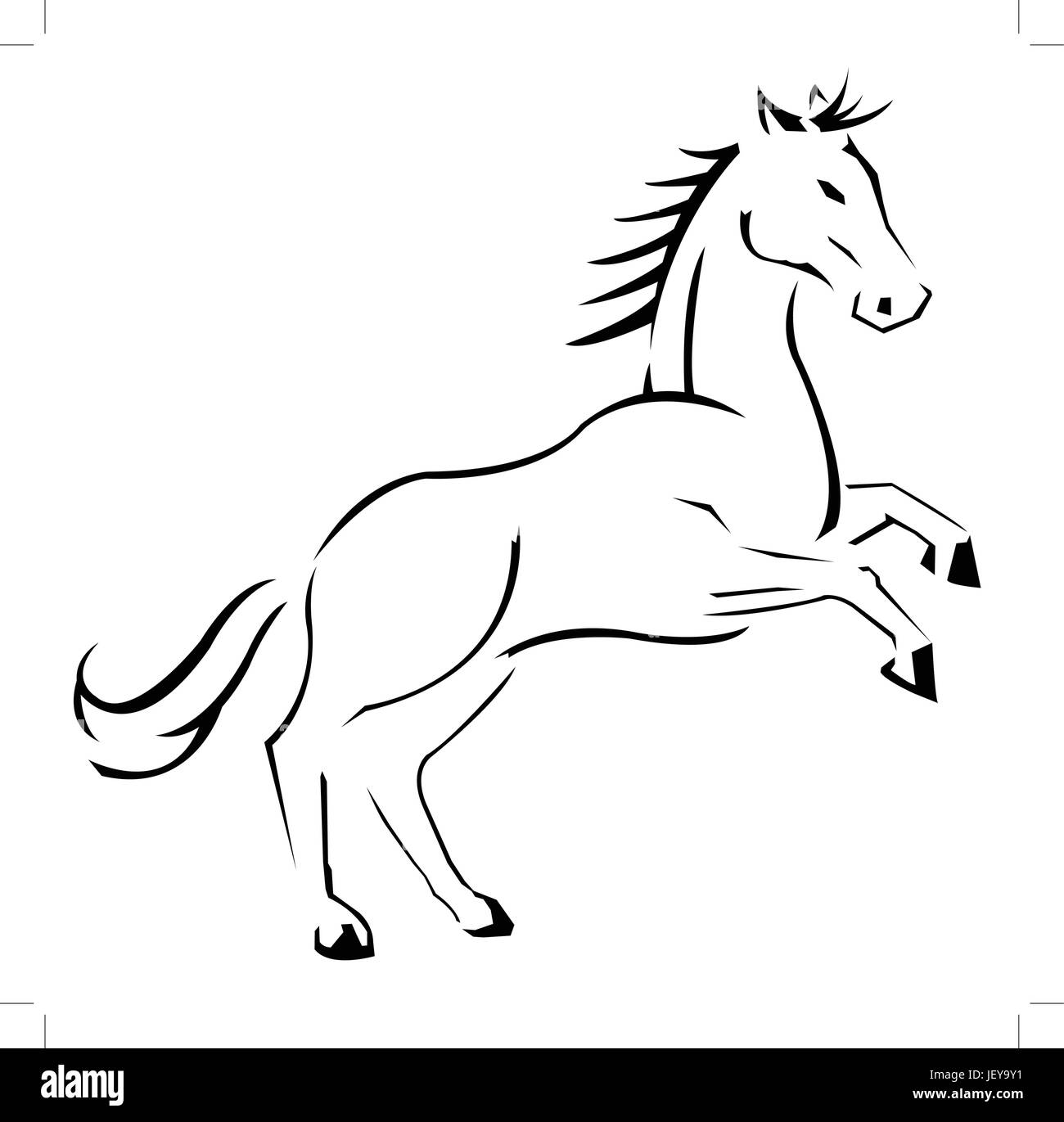 Sport, Sport, isolata, emozioni, ride, cavallo, animale mammifero, Wild, forte, Illustrazione Vettoriale