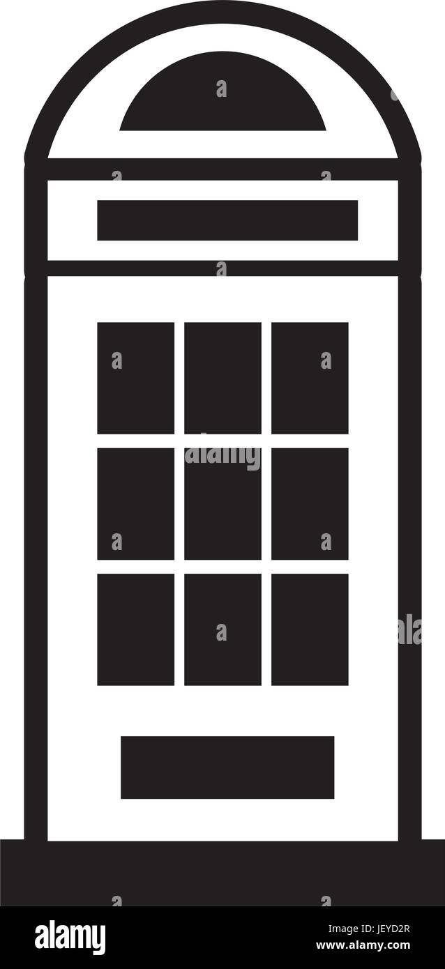 Londra cabina telefonica icona isolato Illustrazione Vettoriale