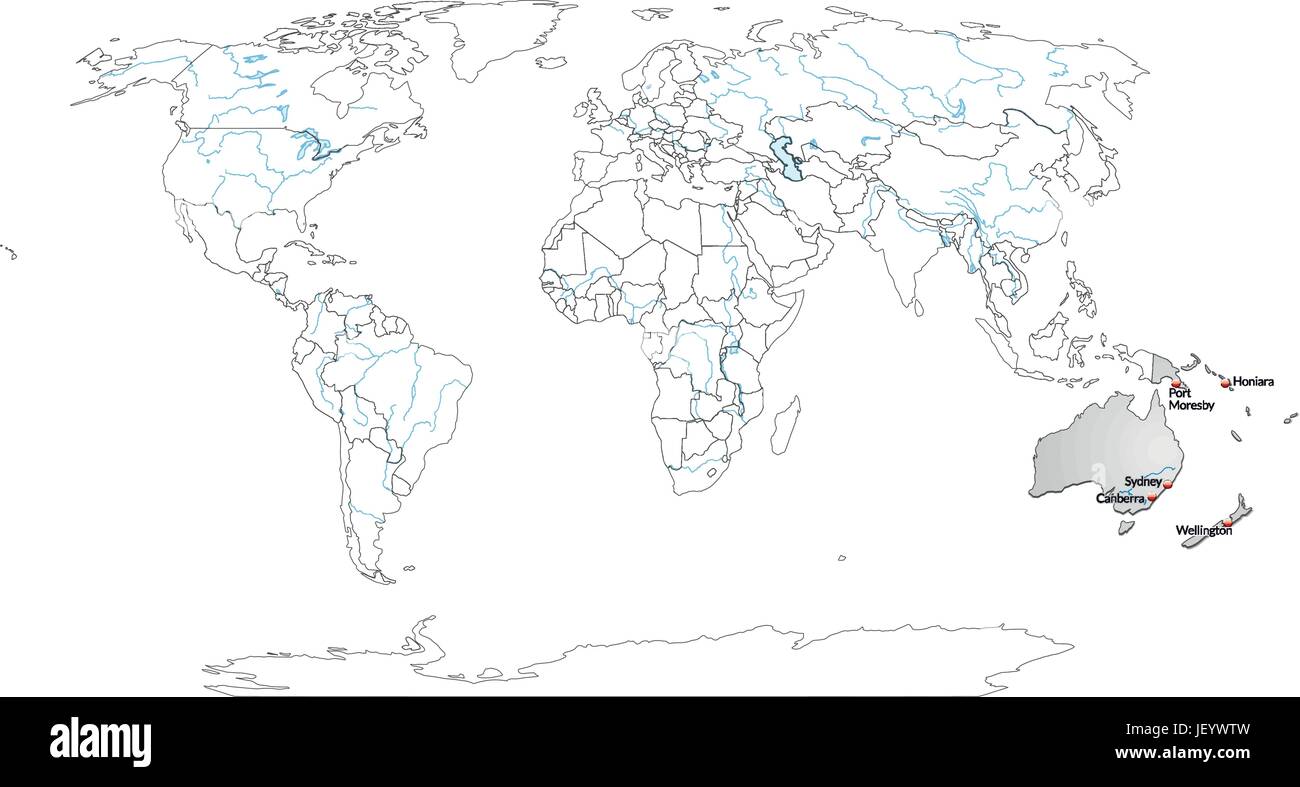 Australia, carta, contorno, Globe, il pianeta terra, mondo, frontiere, Atlas, mappa di Illustrazione Vettoriale