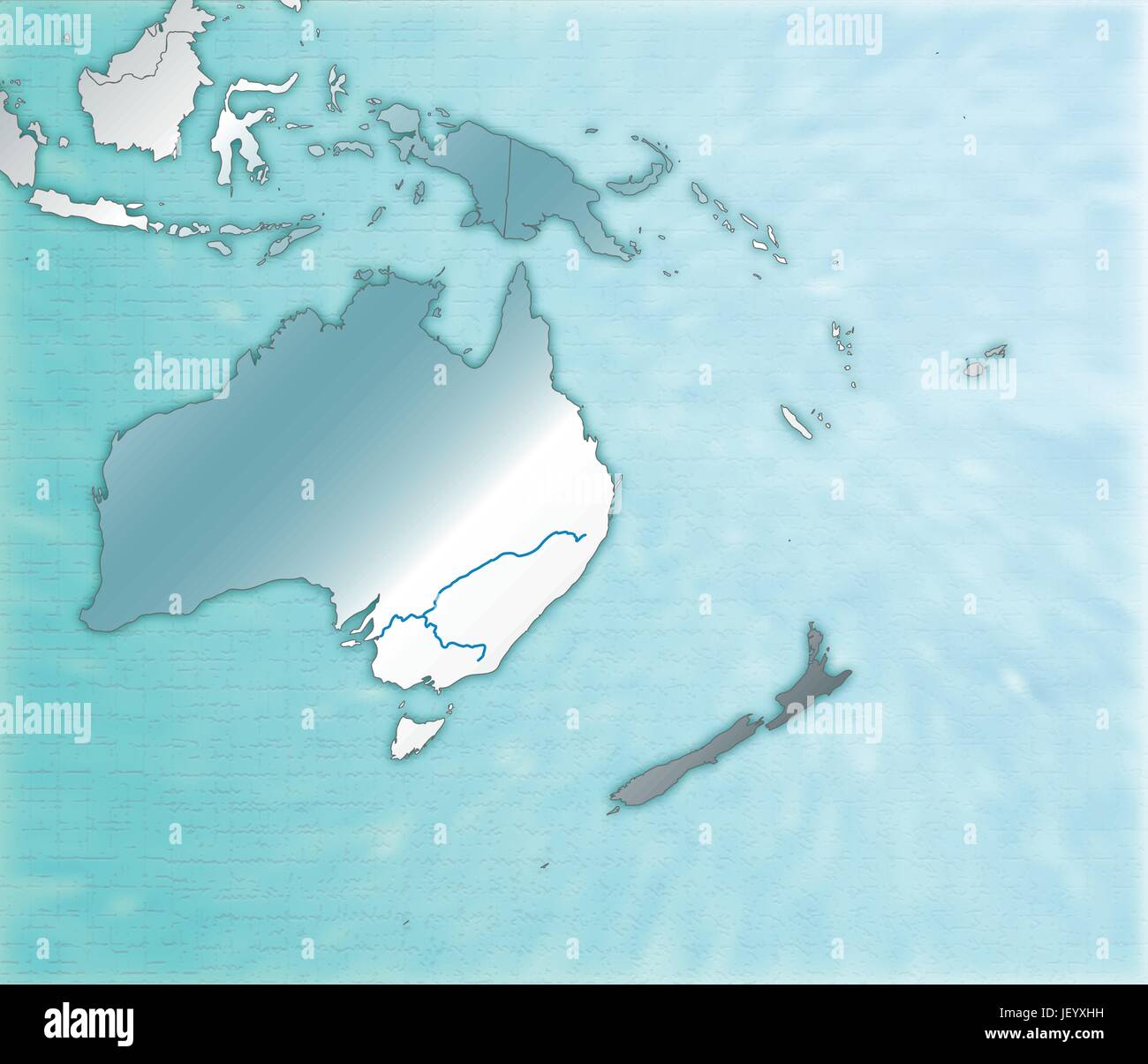 Mappa di australia come una mappa panoramica in blu Illustrazione Vettoriale
