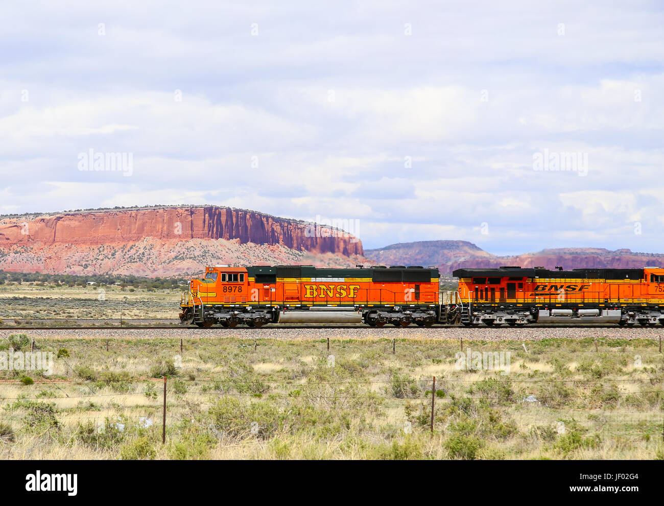 Treno merci nel Nuovo Messico Foto Stock