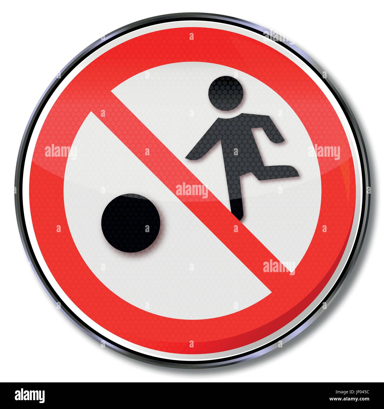 Segnale di divieto per i bambini e per il gioco della palla Illustrazione Vettoriale