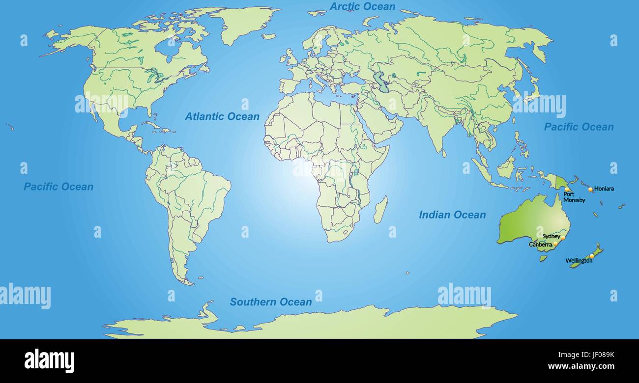 Australia, carta, contorno, Globe, il pianeta terra, mondo, frontiere, Atlas, mappa di Illustrazione Vettoriale
