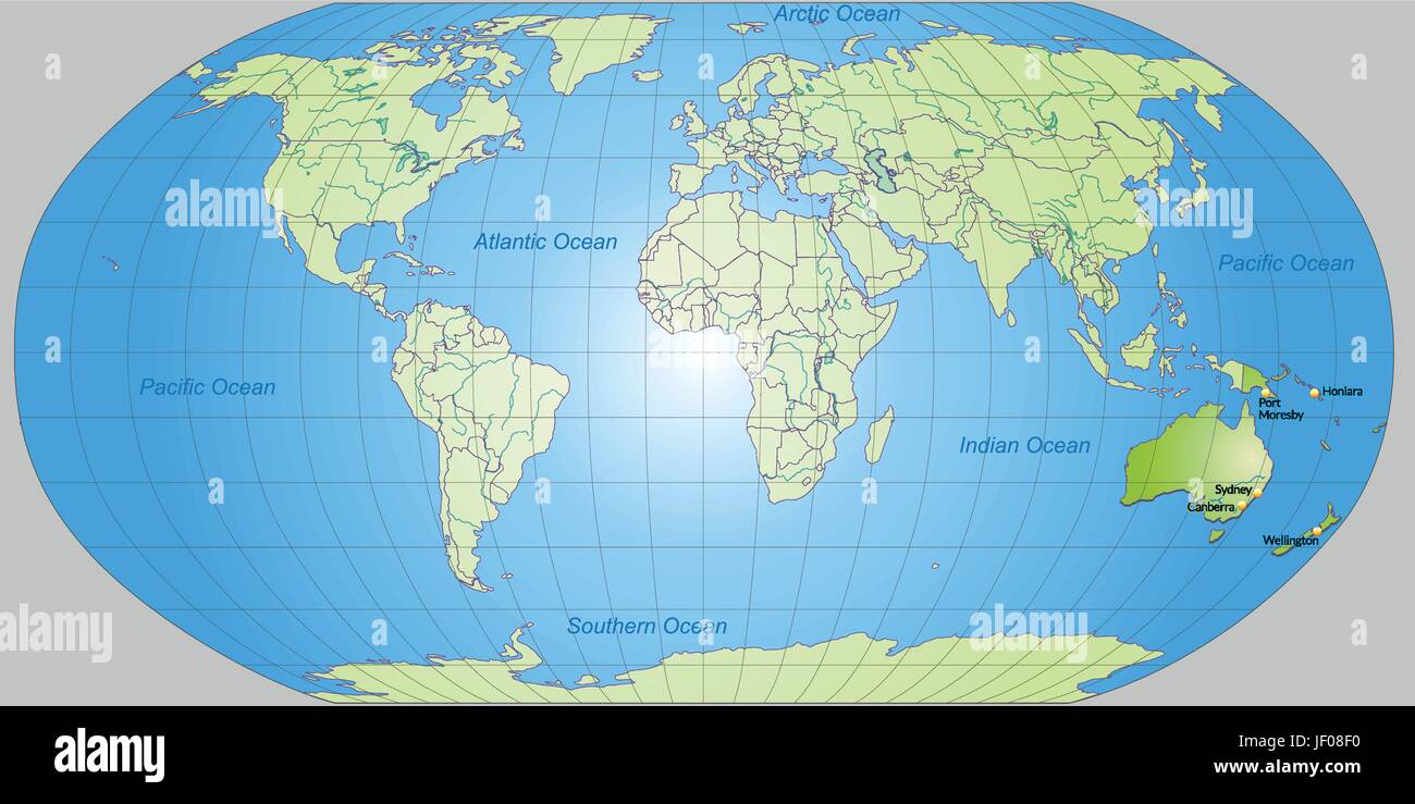 Australia, carta, contorno, Globe, il pianeta terra, mondo, frontiere, Atlas, mappa di Illustrazione Vettoriale