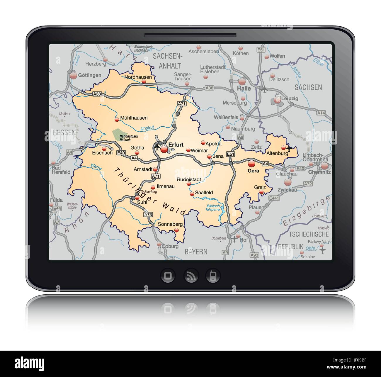 PC, computer, computer, Navigazione, illustrazione, Turingia, tablet, comodo, Illustrazione Vettoriale