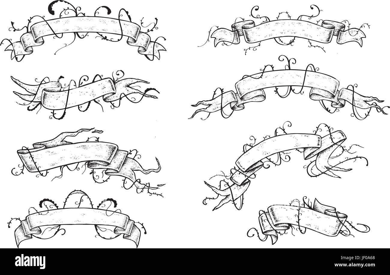 Nastri, decorazioni, vettore, nastri, decorazioni, vettore scrolls, digitale Illustrazione Vettoriale