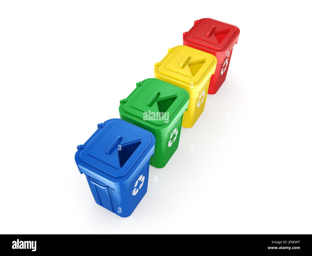 Multicolor cassonetti per il riciclaggio Foto Stock