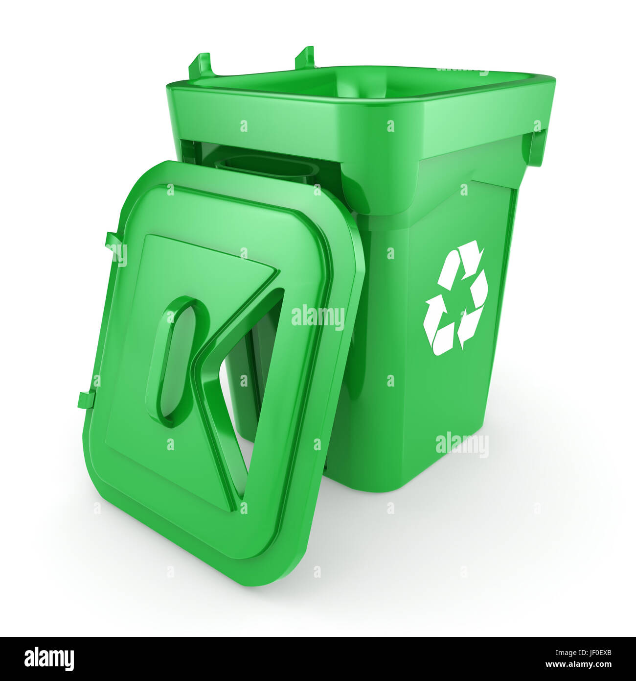 Il verde del contenitore di riciclaggio Foto Stock