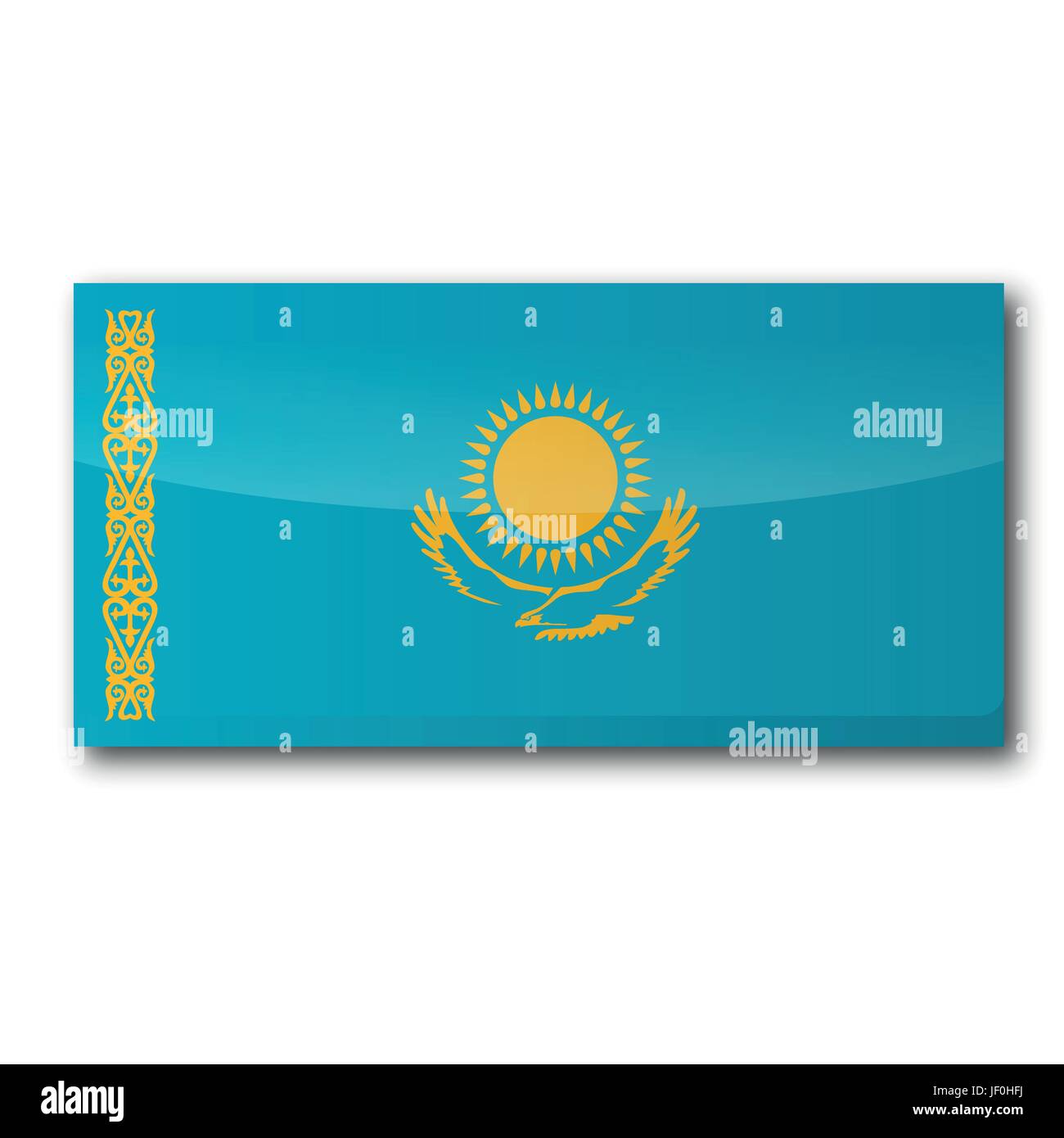 Bandiera del Kazakistan Illustrazione Vettoriale