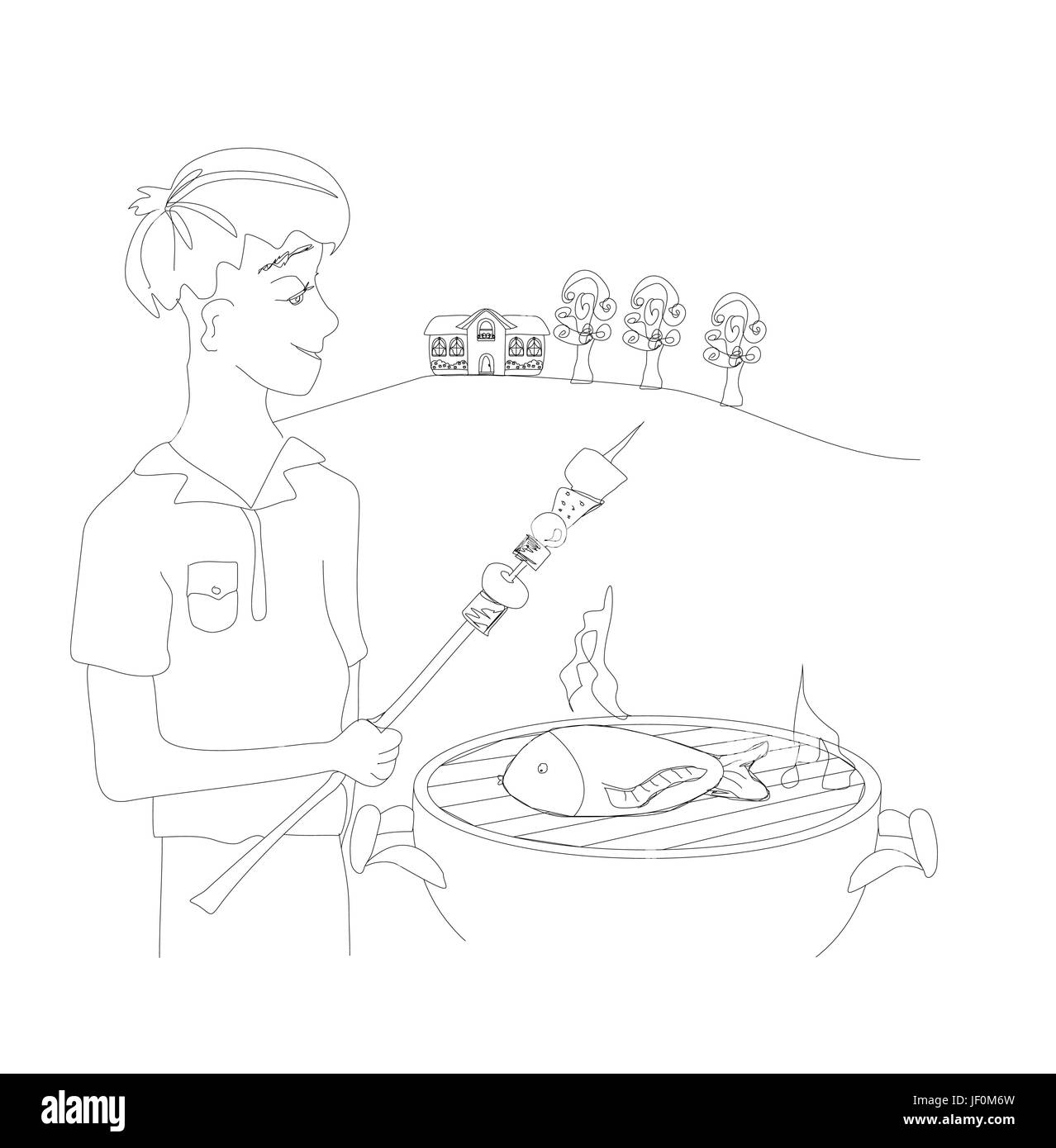 Pesce ad angolo Illustrazione Vettoriale