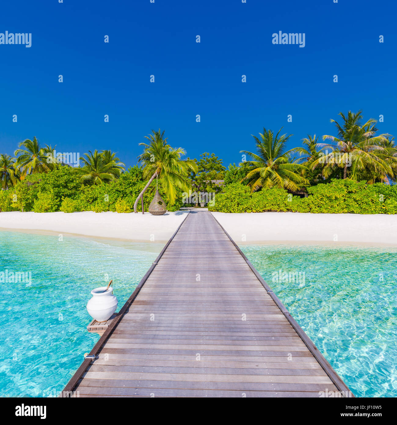Il lusso vacanze estive e concetto di vacanza sfondo. Estate Spiaggia Natura e isola tropicale banner Foto Stock