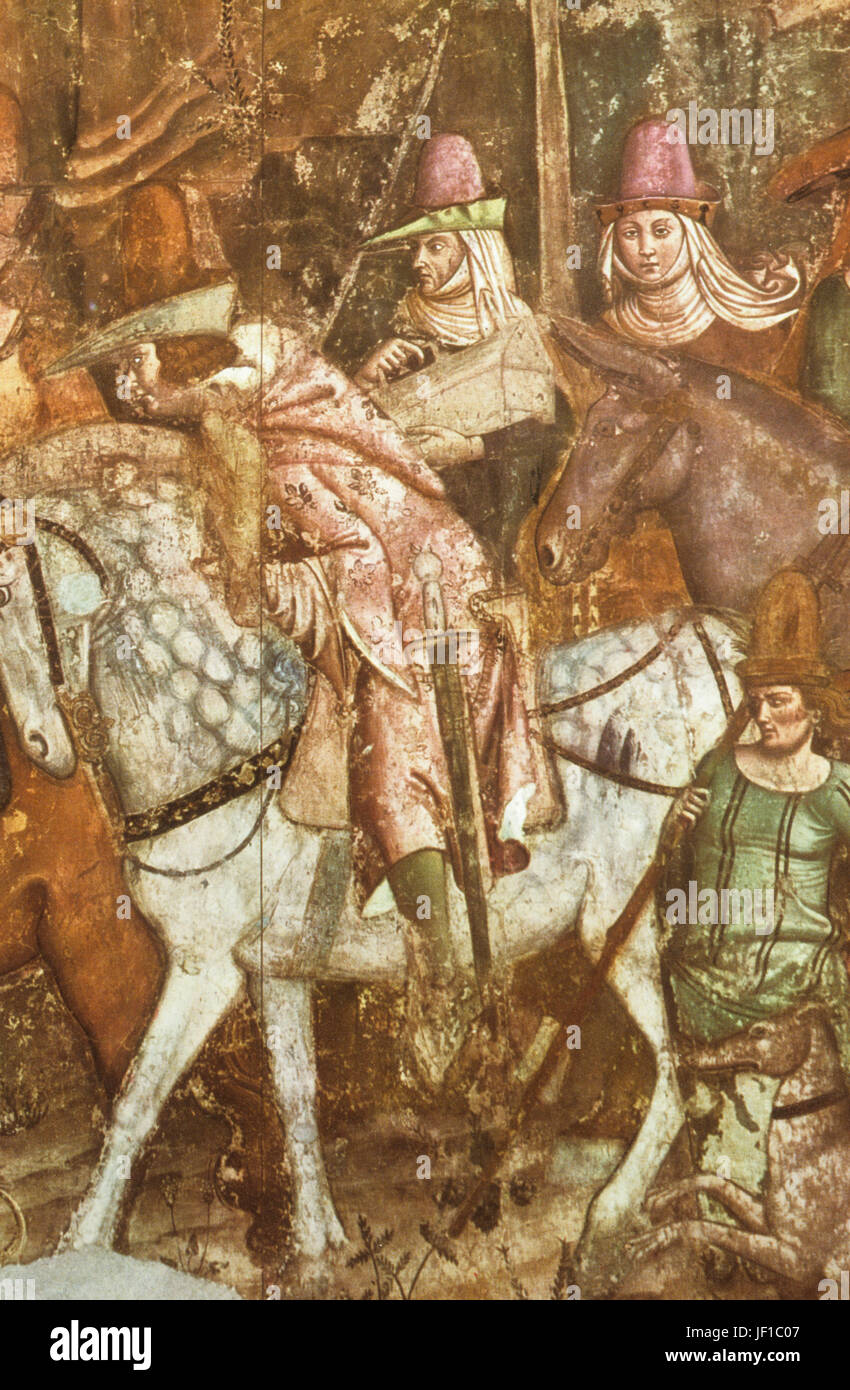 Trionfo della morte, Buonamico Buffalmacco, 1336-41 Foto Stock