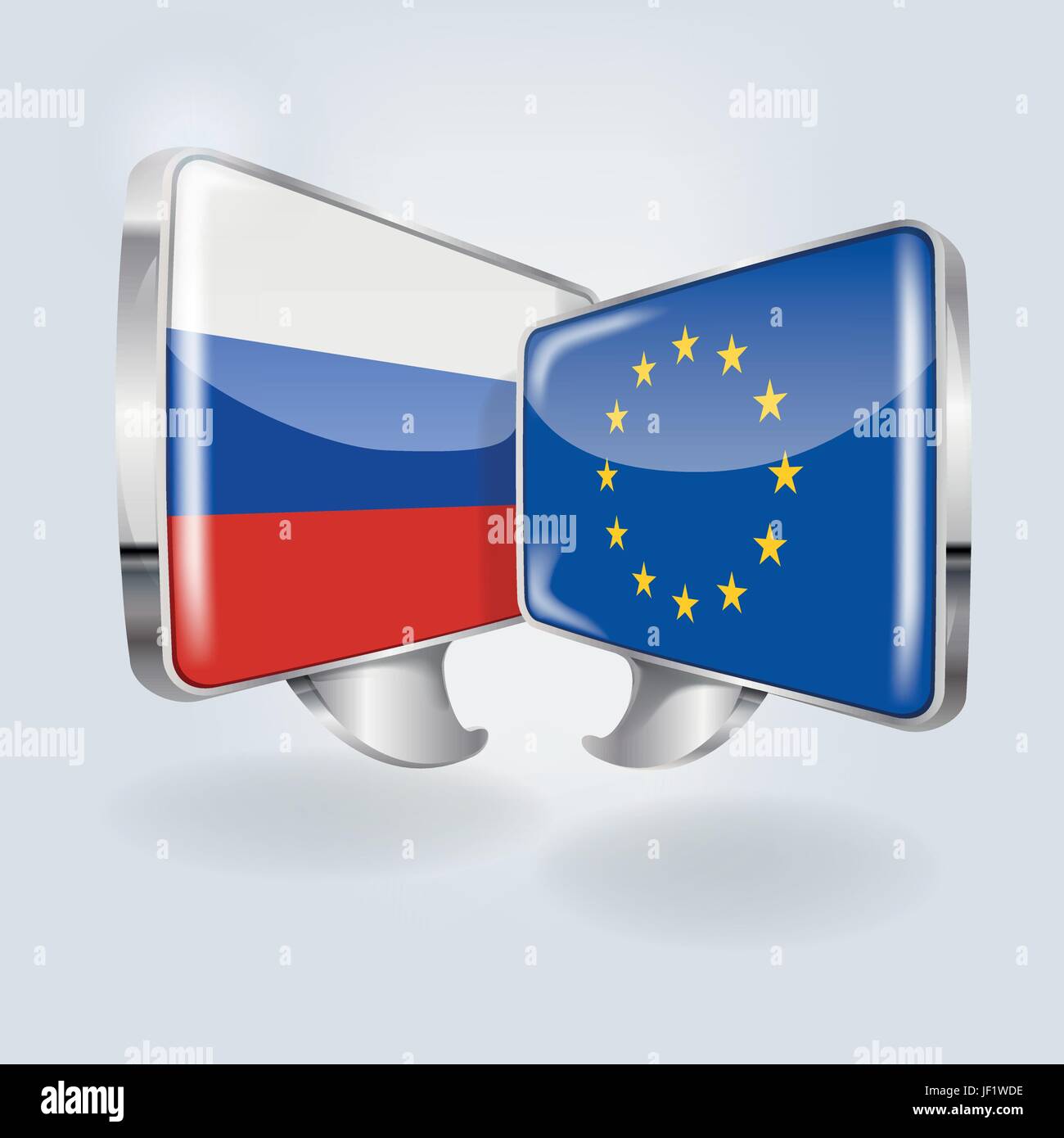 Europeo, caucasica, Europa, la collaborazione, la cooperazione, la Comunità e la Russia, Illustrazione Vettoriale