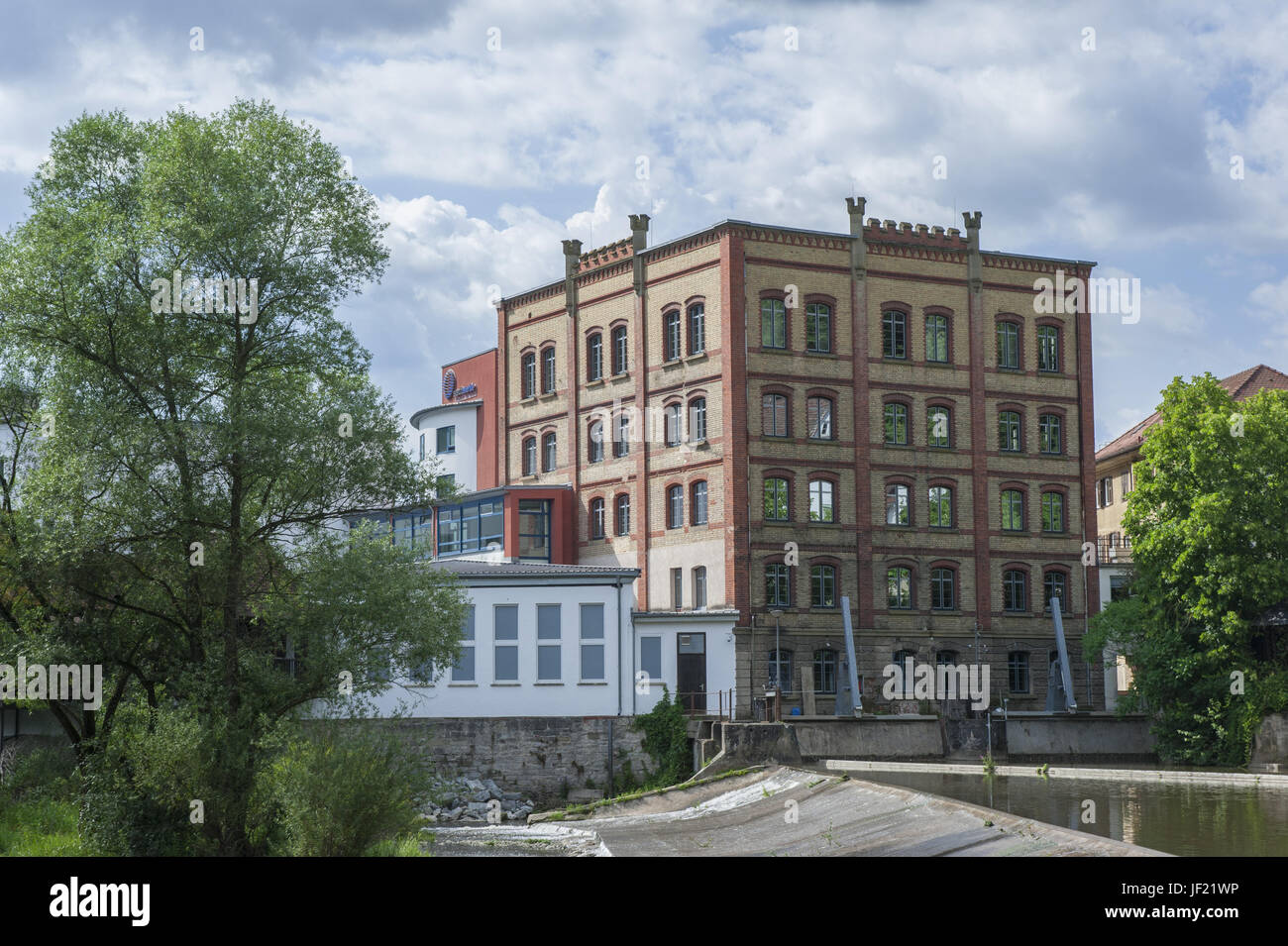 Rosso-mattone-building, Baden-Wuerttemberg, Germania Foto Stock