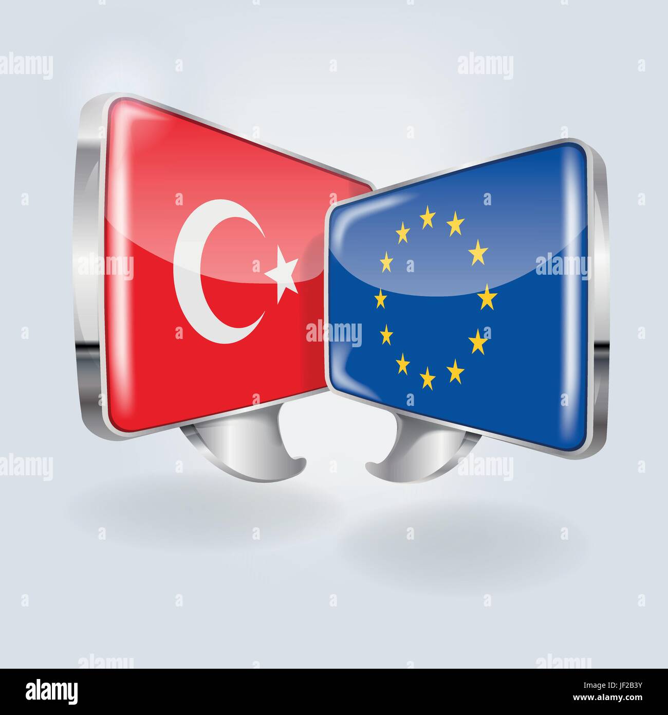 Europeo, caucasica, l'Europa, la Turchia, la collaborazione, la cooperazione, la Comunità, Illustrazione Vettoriale