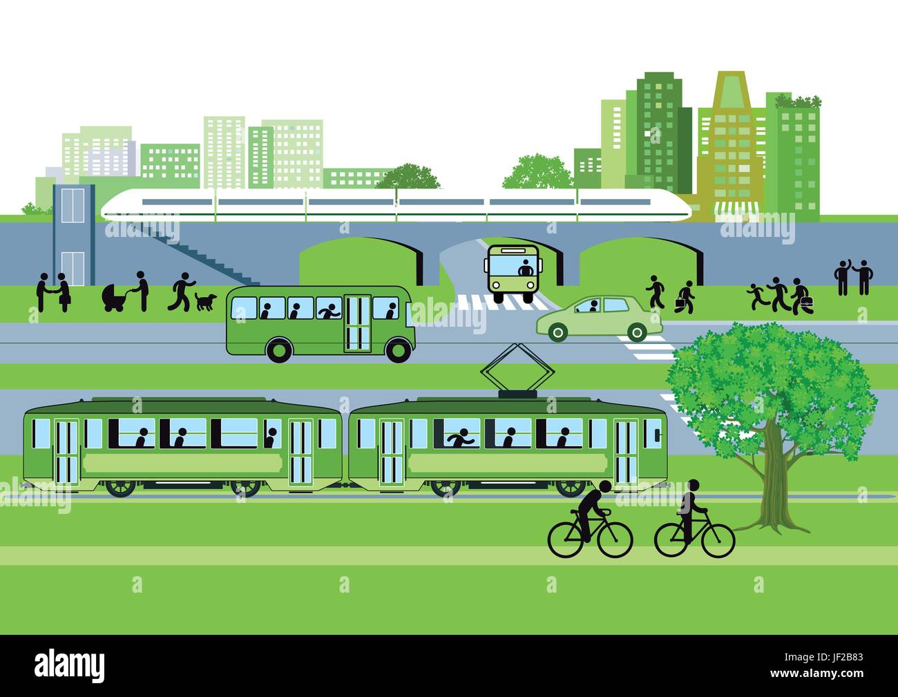 Il trasporto in città Illustrazione Vettoriale