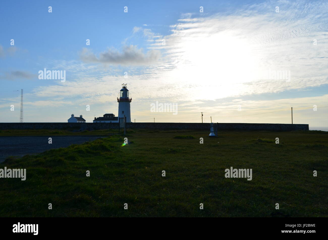 Loop Head Lighthouse e Lightkeeper in casa Clare, Irlanda Foto Stock