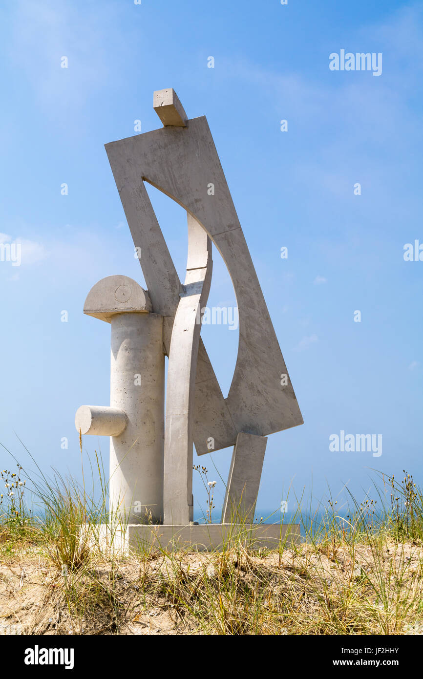 Illustrazione di dune, mostra di sculture del Museo del Mare di Scheveningen, l'Aia, Olanda meridionale, Paesi Bassi Foto Stock