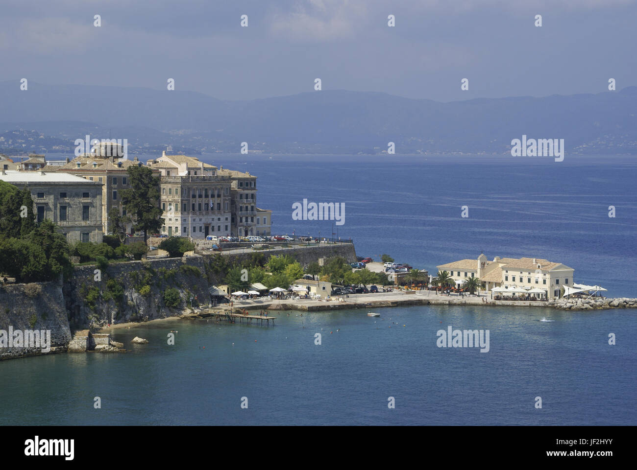 Panorama della città di Korfu-City, Korfu, Grecia Foto Stock