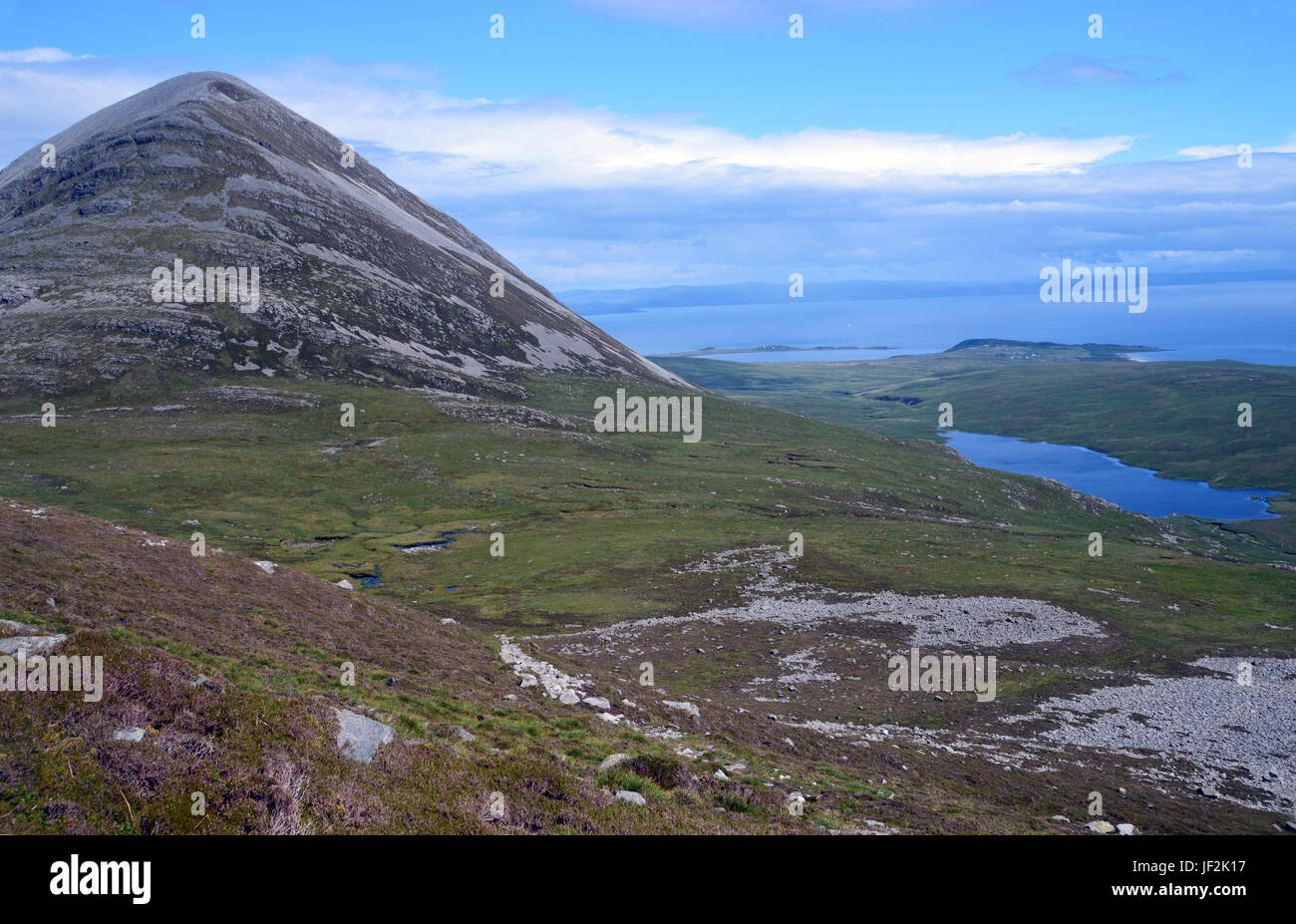 Il costone ovest della montagna scozzese Graham Beinn Shiantaidh dal Corbett Beinn una funzione OIR (pappe del Giura) Isle of Jura, isole scozzesi.UK Foto Stock