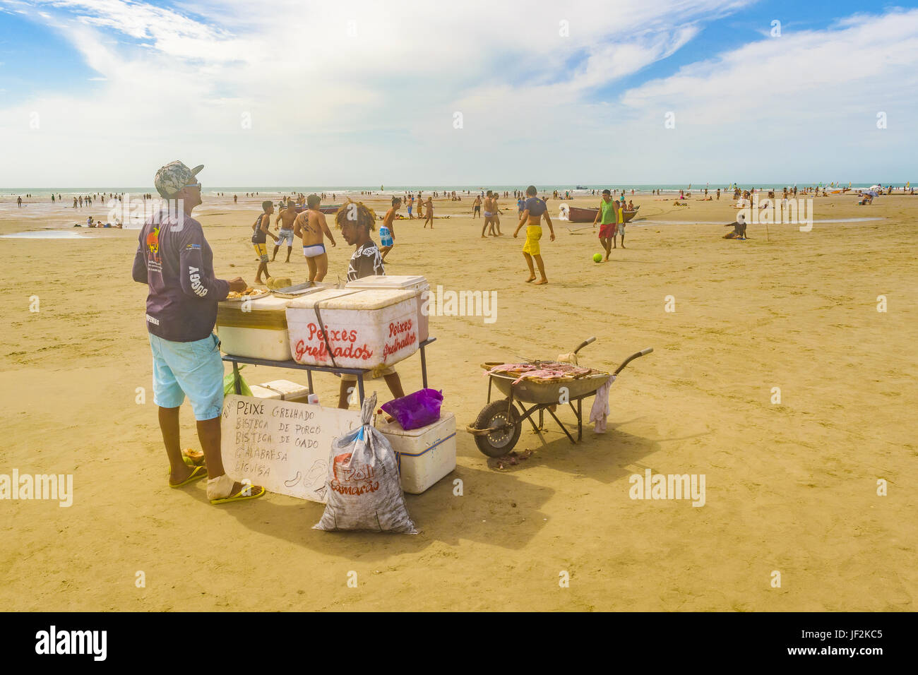 Persone a Jericoacoara spiaggia in Brasile Foto Stock