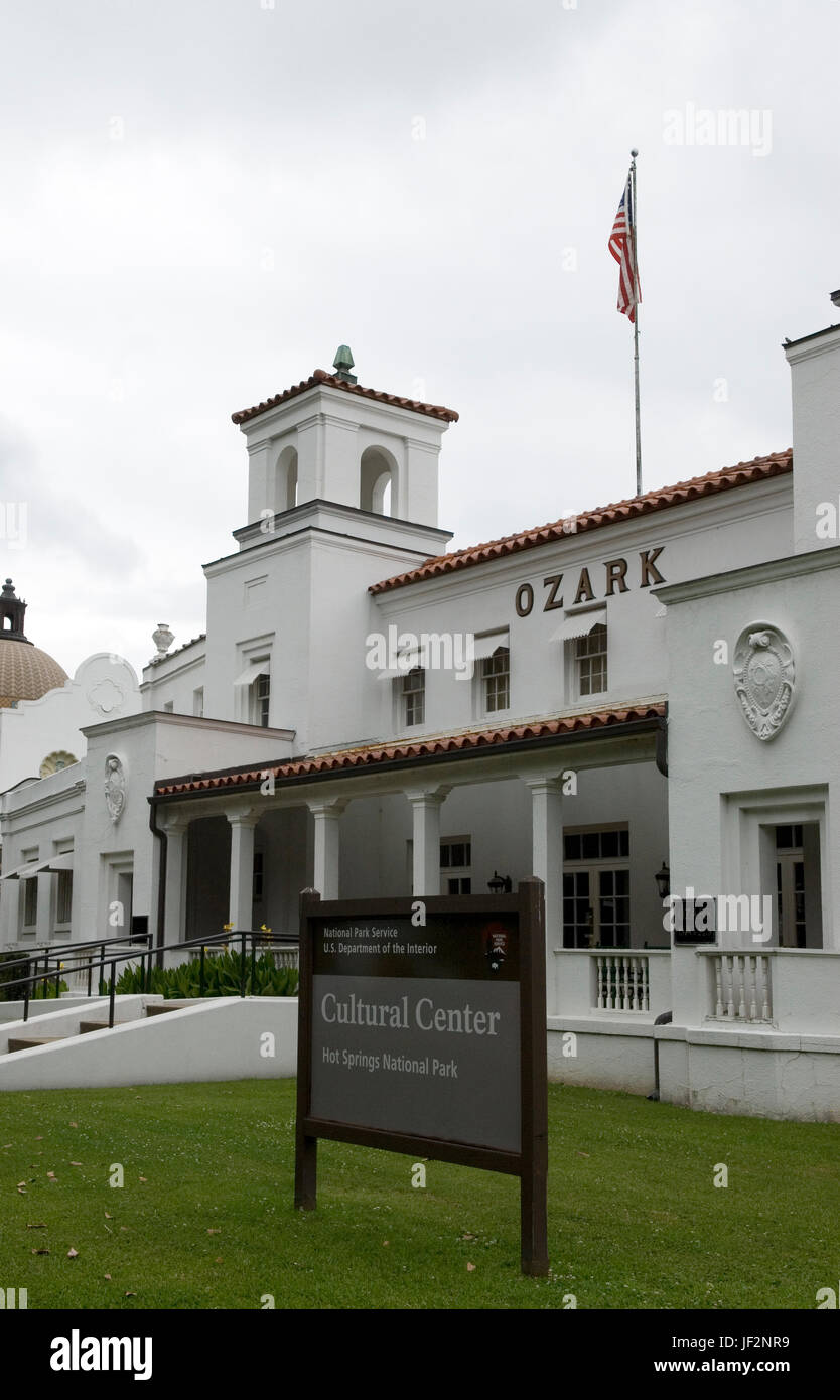 Ozark Bathhouse Centro Culturale di Hot Springs, Arkansas, Stati Uniti d'America. Foto Stock