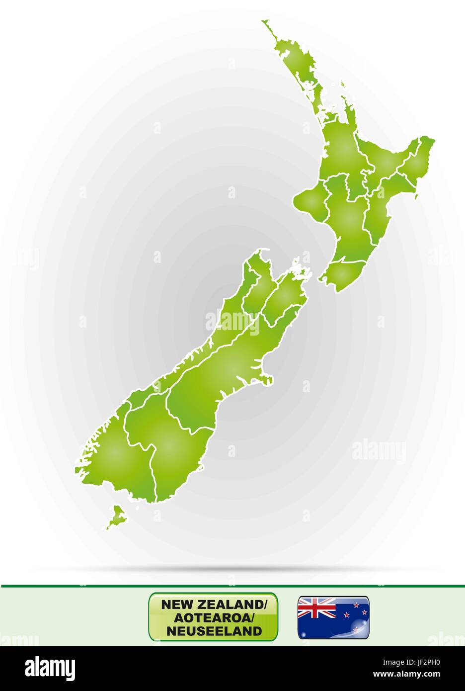 Mappa di Nuova Zelanda Illustrazione Vettoriale